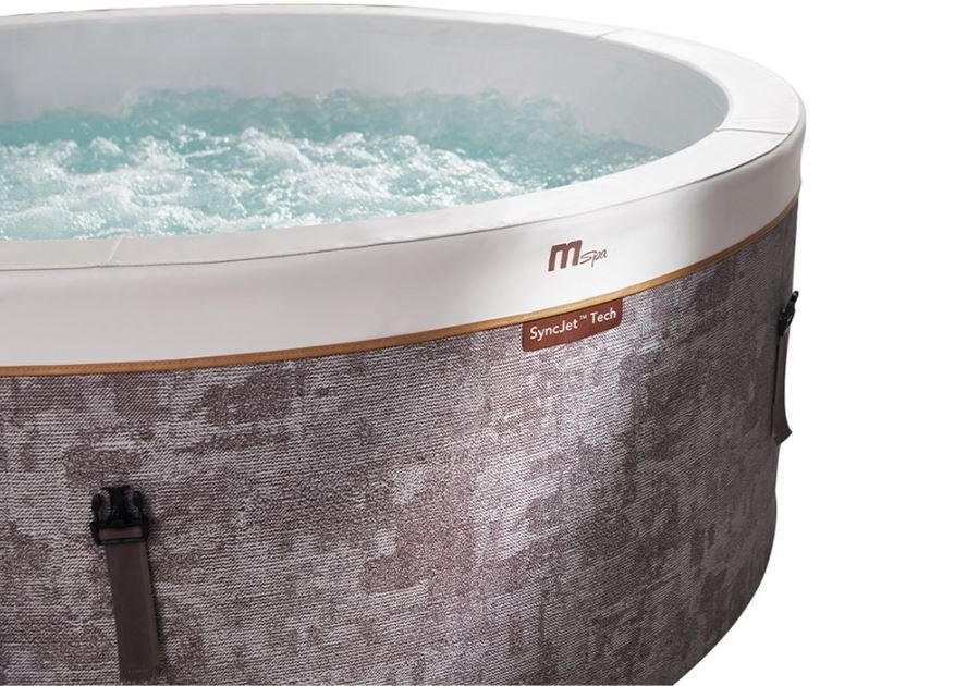 Vířivka MSpa COCOON-ECO F-CO066WE světle šedá Detail vířivky z boku MSPA COCOON-ECO F-CO066WE