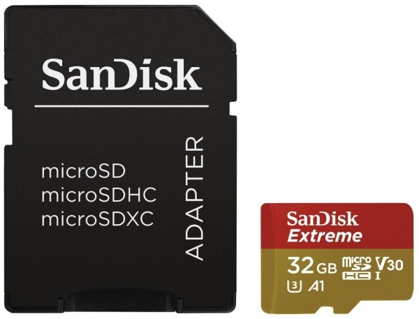 Paměťová karta SANDISK Micro SDHC Extreme 32GB UHS-I U3 (100R/60W) + adaptér černá