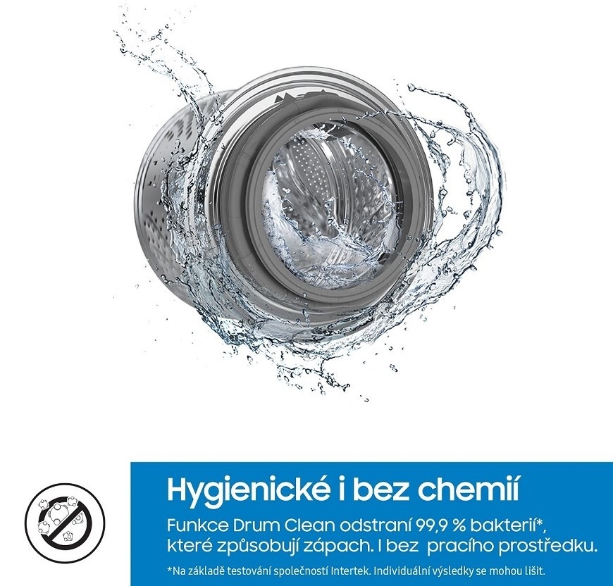 Pračka Samsung WW90CGC04DABLE černá Buben pračky čištěný vodou - funkce Drum Clean