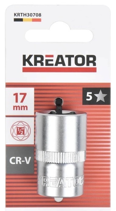 Nástrčná hlavice Kreator s rozměrem 17 mm, kvalitní ocel