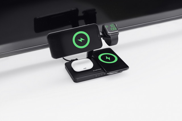 Bezdrátová nabíječka Canyon WS-404B 4v1, Apple MagSafe černá