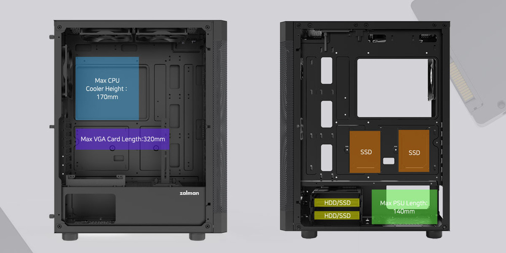 Case Zalman i4 bílá