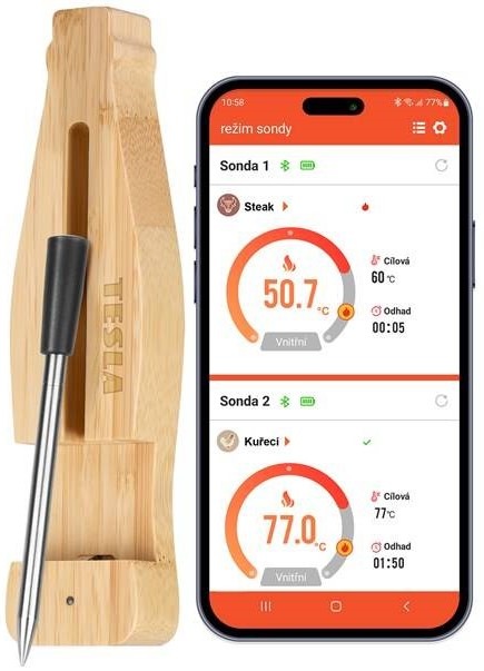 Teploměr do masa Tesla Cook BBQ200 nerez