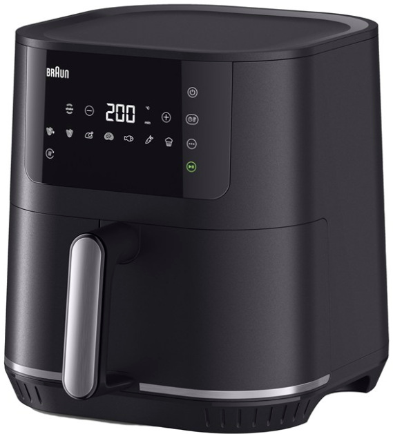Horkovzdušná fritéza Braun HF5034IBK s digitálním ovládáním, objem 6 l, matná černá