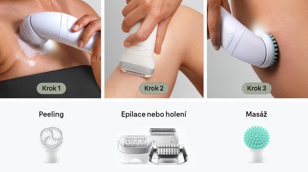 Epilátor Braun Silk-épil 7 Skin Spa SE7-081 a peelig, holení a masáž