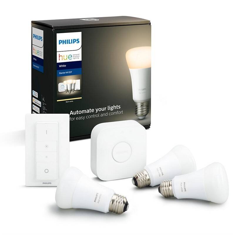 Startovací sada Philips Hue Bluetooth 9W, E27, White (3ks) + Switch, Bridge