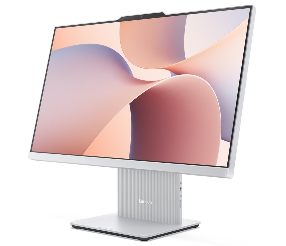 Počítač All In One Lenovo IdeaCentre 24ARR9 světle šedý Zapnutý Počítač All In One Lenovo IdeaCentre 24ARR9 23.8" otočený doleva