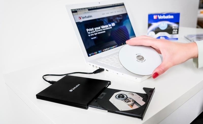 Externí DVD vypalovačka Verbatim CD/DVD Slimline USB-C + Nero černá