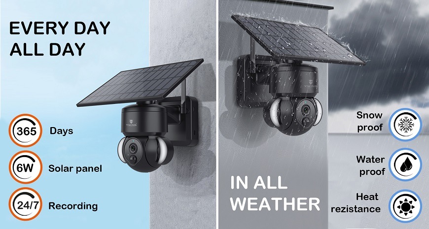 IP kamera Viking HDs01 4G, solární černá