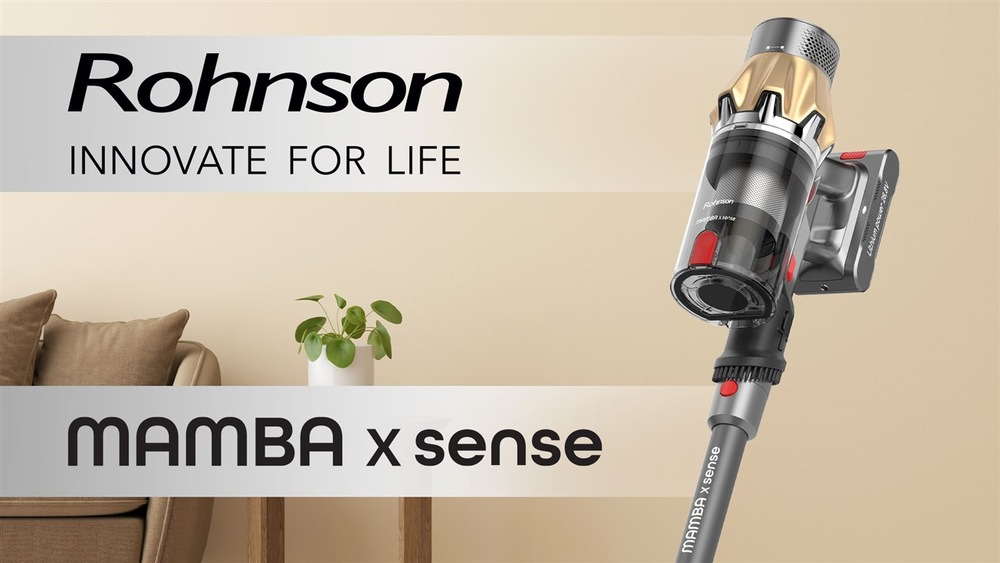 Tyčový vysavač Rohnson M15 Mamba X Sense šedý/zlatý