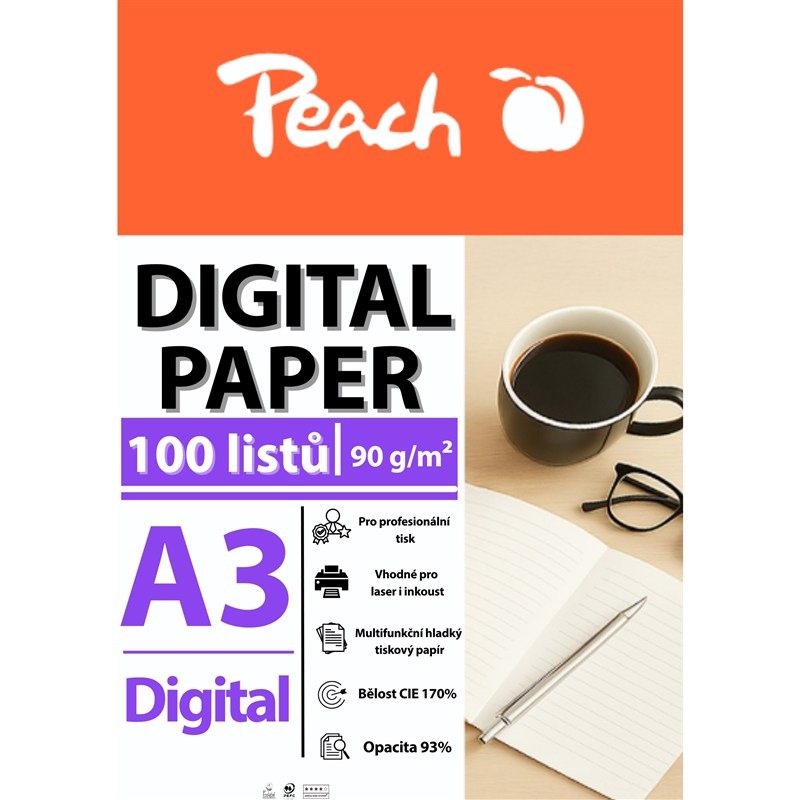 Papíry do tiskárny Peach Digital A3 90g - 100 listů