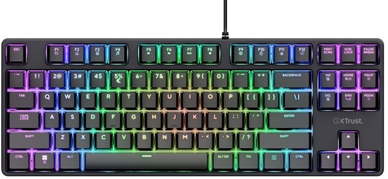Herí klávesnice Trust GXT 864 s US layoutem a funkcí Anti-ghosting