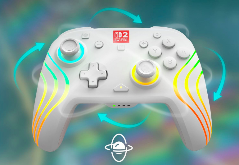 Bílý gamepad Afterglow Wave s integrovaným pohybovým ovládáním