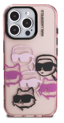 Kryt na mobil Karl Lagerfeld IML Multi K&CH Heads na Apple iPhone 16 Pro růžový Kryt na mobil Karl Lagerfeld IML Multi K&CH Heads na Apple iPhone 16 Pro růžový