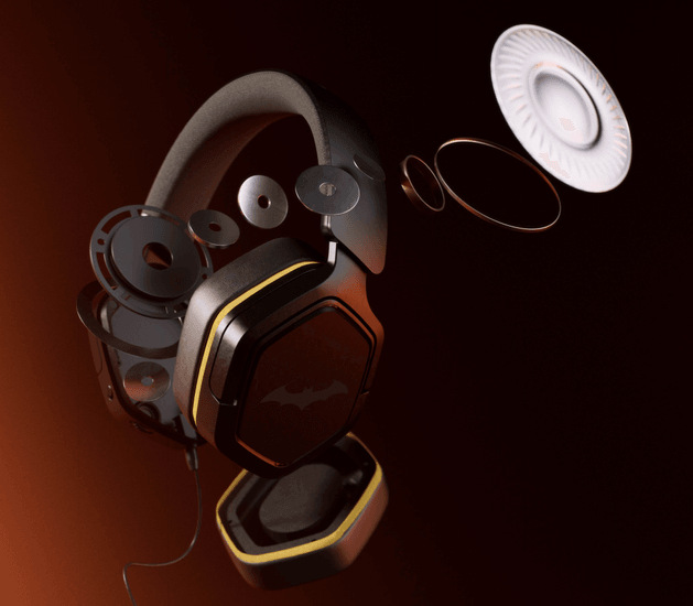 Headset Trust GXT 492BM Carus Batman černý Detail sluchátek Trust GXT 492BM Carus Batman
