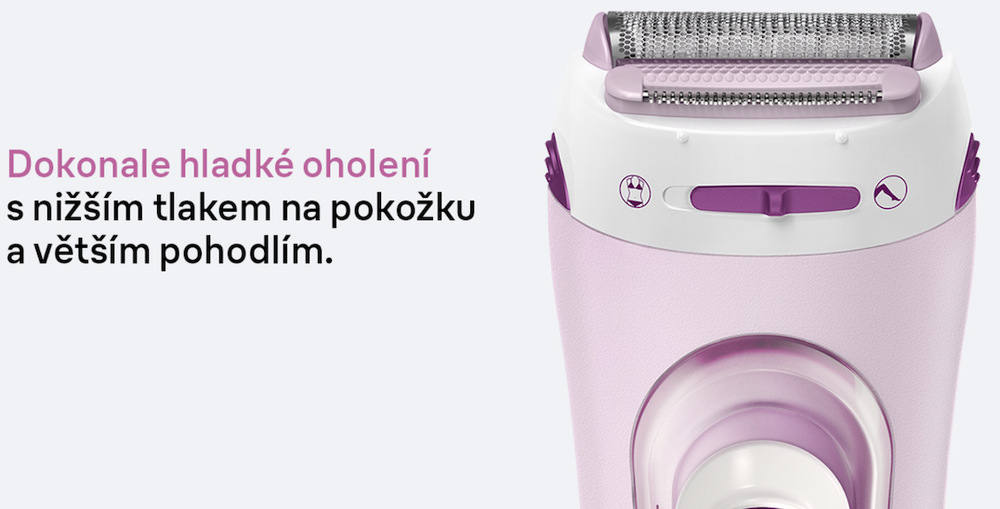 Detail pohyblivé holicí planžety a zastřihovacího systému Braun Silk·épil LS5100