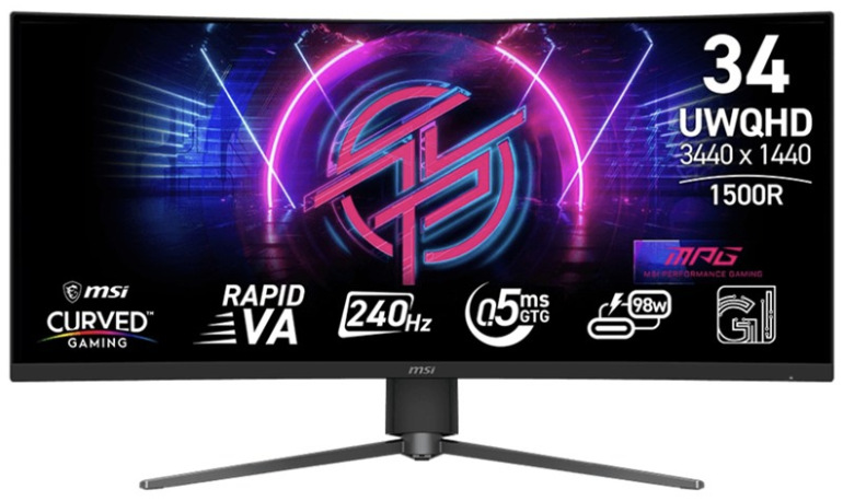 Herní monitor MSI MPG 346CQRF X24 34" v černém provedení se zakřivenou obrazovkou