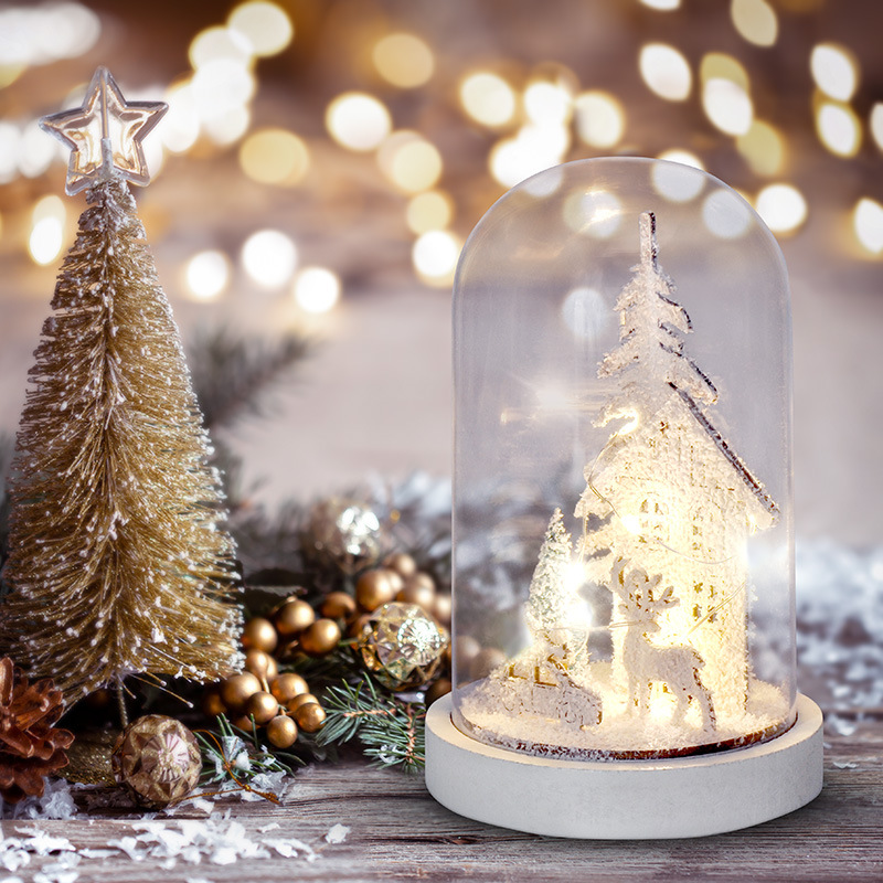 LED dekorace Solight zasněžená krajina s domkem, 18cm, 10x LED, 2x AAA LED dekorace Solight zasněžená krajina s domkem, 18cm, 10x LED, 2x AAA