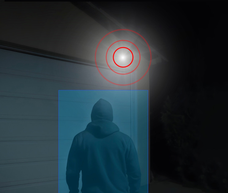 Detekce osoby IP kamerou Reolink Elite Series W740-A Wi-Fi s aktivním osvětlením