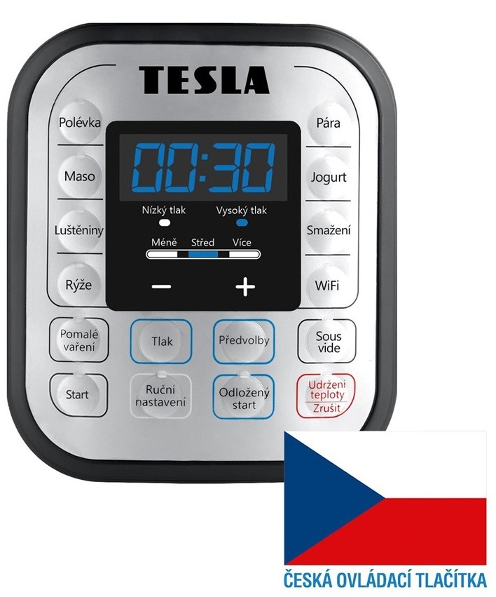 Multifunkční tlakový hrnec Tesla EliteCook K70 Wi-Fi Duo černý/nerez Multifunkční tlakový hrnec Tesla EliteCook K70 Wi-Fi Duo černý/nerez