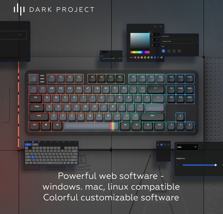 Klávesnice Dark Project ALU Midnight US černá