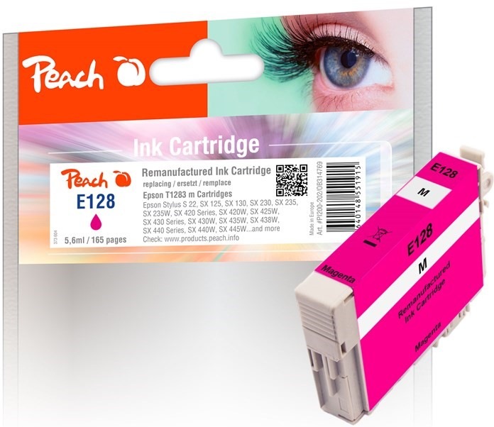 Inkoustová náplň Peach Epson 128, T1283, 165 stran - purpurová