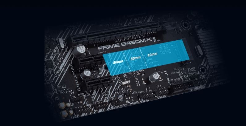 Základní deska Asus PRIME B450M-K II Základní deska Asus PRIME B450M-K II a její uložiště