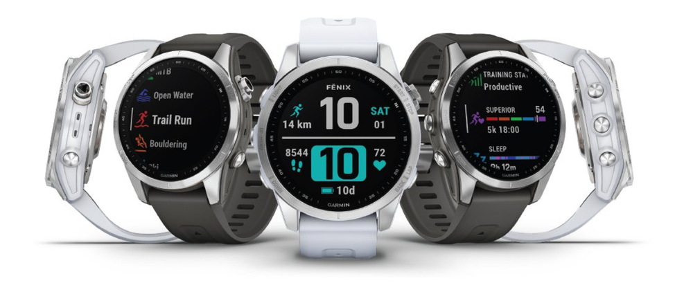 Chytré hodinky Garmin fenix 7S Sapphire Solar - Titan Carbon Gray/Black Silicone Band