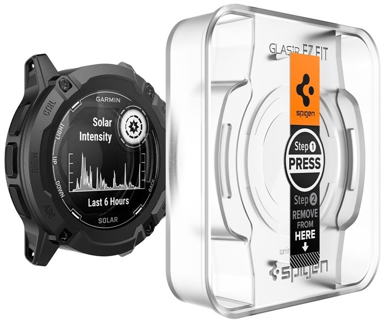 Tvrzené sklo Spigen tR EZ Fit na Garmin Instinct 2X Solar, (2 ks)