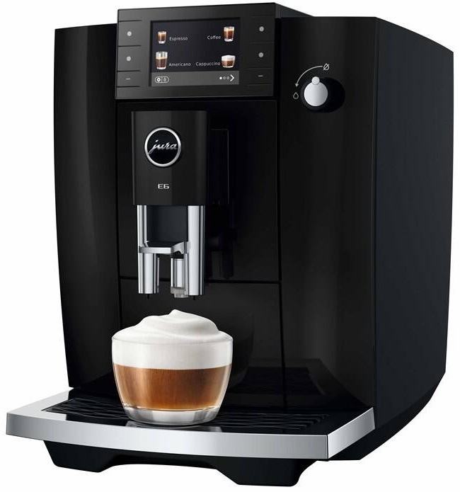 Automatický kávovar Jura E6 Piano Black v elegantním černém provedení