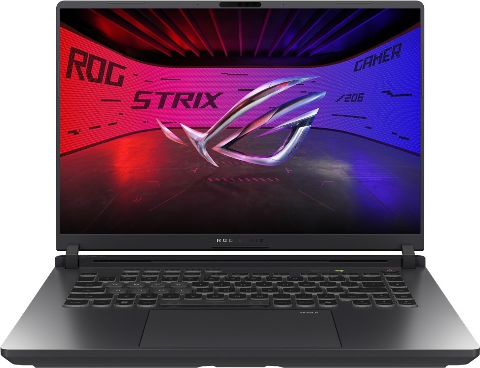 Přední pohled na notebook ASUS ROG Strix G16 s luxusní grafikou