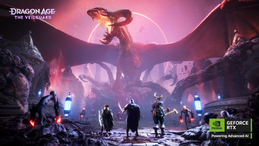 Herní monitor GIGABYTE G27Q2 černý Snímek ze hry Dragon Age The Veilguard na monitoru GIGABYTE G27Q2