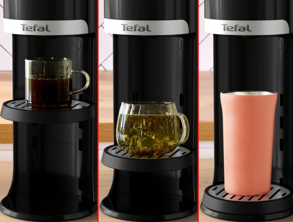 Ohřívač vody Tefal BR3508E0 Instant Hot Water černý/nerez Ohřívač vody Tefal Instant Hot Water BR3508E0 se třemi velikostmi šálků