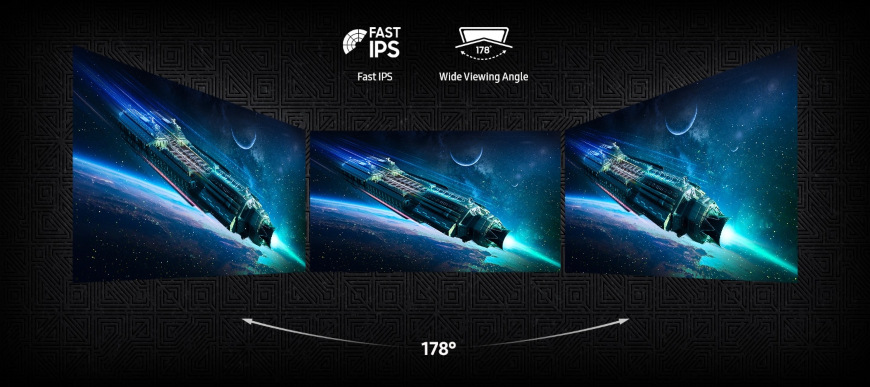Herní monitor Samsung Odyssey G5 G53F černý Panel IPS v monitoru Samsung Odyssey G5 G53F lze sledovat i z náklonu