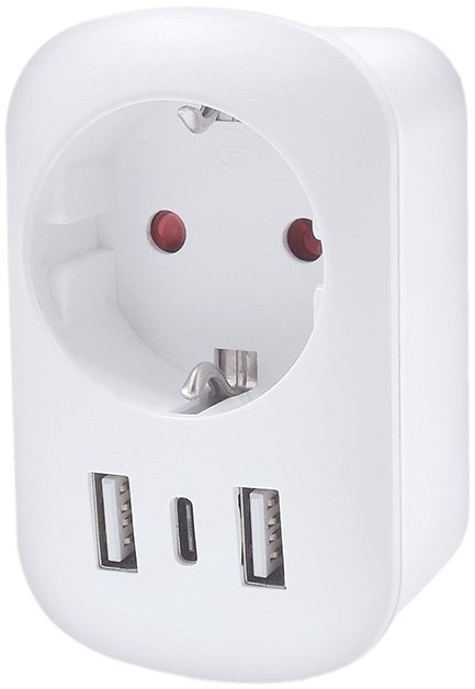 Cestovní adaptér SKROSS USA USB A+C pro použití ve Spojených státech, typ B - bílý