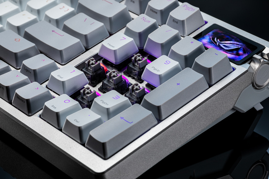 Klávesnice Asus ROG Azoth 96 HE CZ/SK černá Asus ROG Azoth 96 HE – detail magnetických spínačů