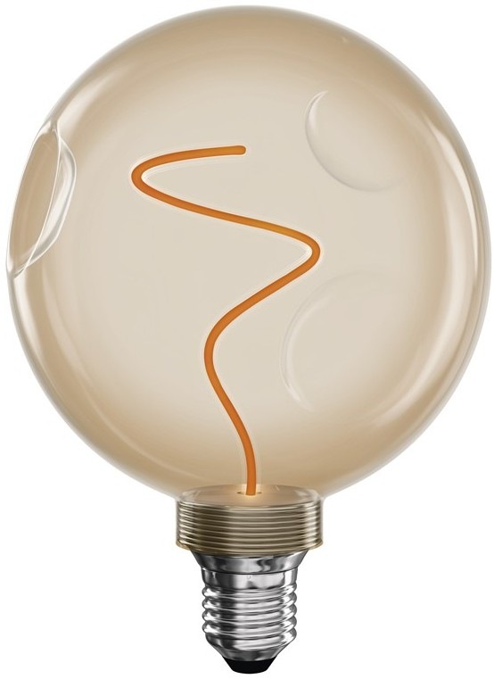 LED žárovka EMOS DECO CG125A "BURGEON" vyzařuje teplé bílé světlo