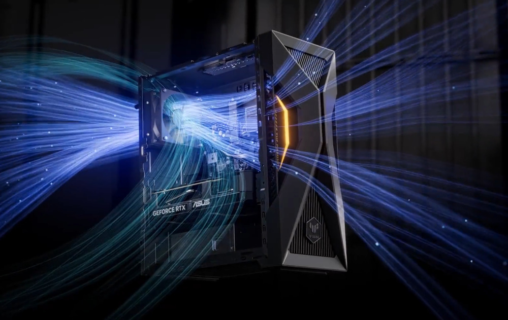 Herní počítač Asus TUF Gaming T500 šedý Asus TUF Gaming T500 těží i z efektivního systému chlazení