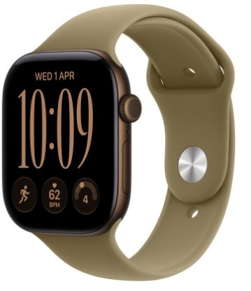 Chytré hodinky Apple Watch Series 12 GPS 46 mm tmavě bronzový hliník, olivový sportovní řemínek - M/L