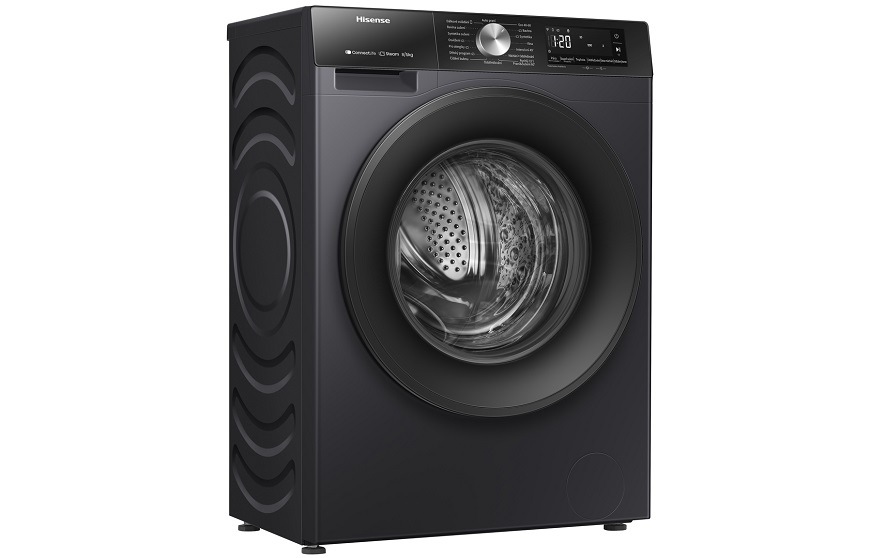 Pračka se sušičkou Hisense WD3S8043BB3, černá, automatické rozpoznání prádla