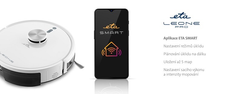 Robotický vysavač ETA Leone 5244 90000 bílý Robotický vysavač ETA Leone, aplikace ETA Smart