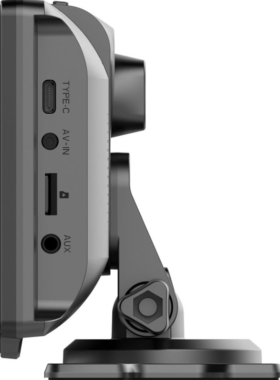 Multimediální centrum Sencor SCT M1090DBWT, do auta, přední kamera - zánovní - 24 měsíců záruka Boční konektory displeje Sencor SCT M1090DBWT s USB-C, AUX a slotem pro kartu