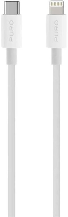 Kabel Puro Plain Lightning/USB-C, 1 m - bílý
