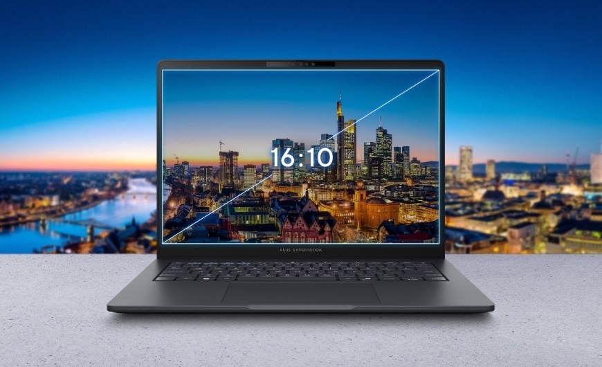 Ostrý a realistický displej notebooku Asus ExpertBook B3 s poměrem 16 : 10