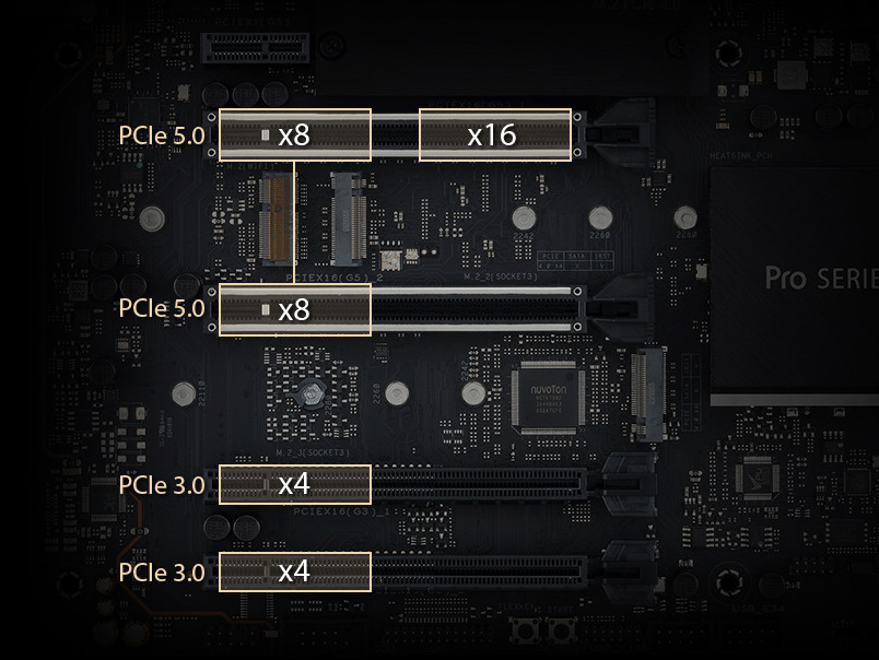 Základní deska Asus Pro WS W680-ACE černá Asus Pro WS W680-ACE má dva sloty PCIe 5.0