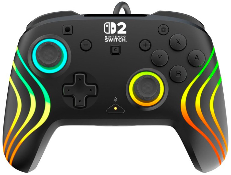 Gamepad Turtle Beach Afterglow Wave Wired RGB, NS2 s RGB podsvícením v čelním pohledu