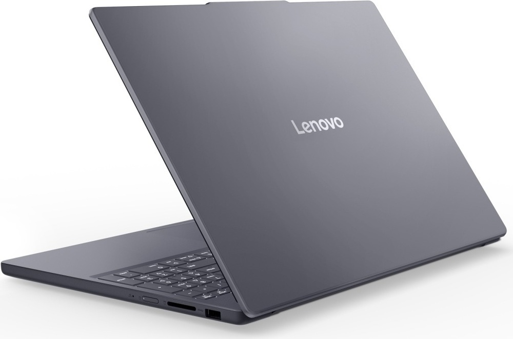 Notebook Lenovo IdeaPad Slim 3 15ARP10 šedý Zadní strana a bok notebooku Lenovo IdeaPad Slim 3