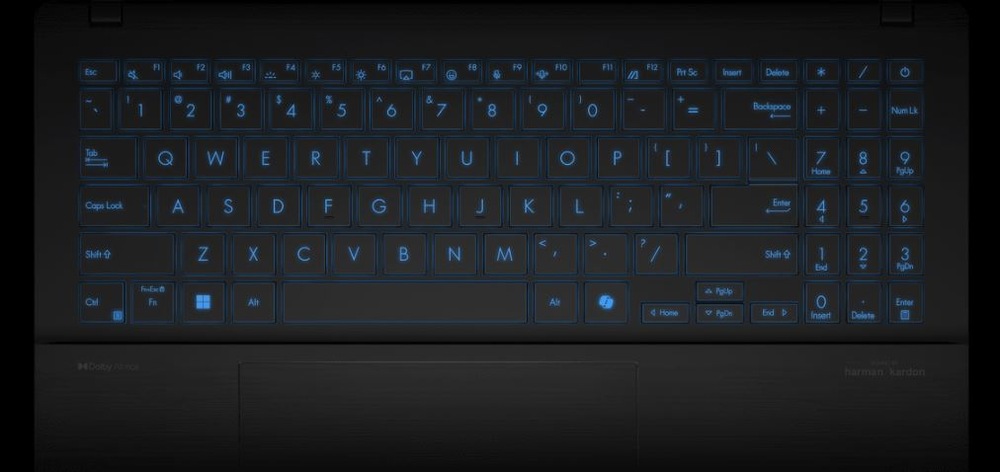 Podsvícené klávesy notebooku Asus Vivobook S16