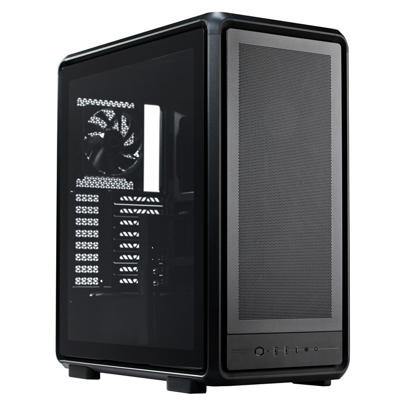 PC skříň Cooler Master MasterFrame 500 Mesh, černá barva.