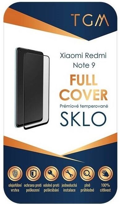 Tvrzené sklo TGM Full Cover na Xiaomi Redmi Note 9 černé